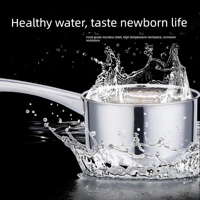 宏利水勺不锈钢厨房舀水勺加厚水瓢沐浴水舀无磁家用商用奶锅