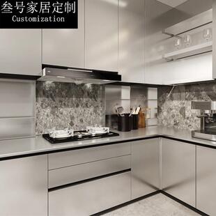 北京整体304全不锈钢整体橱柜定制现代简约开放式厨房0甲醛灶台柜