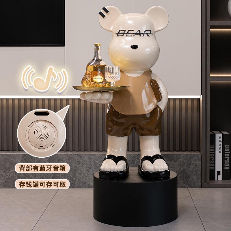 网红暴力熊落地摆件客厅玄关电视柜旁送礼好物轻奢高档装饰乔迁礼