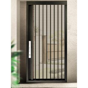 风琴式金刚网折叠纱门无轨推拉式铝合金带锁防蚊防盗入户门纱窗门