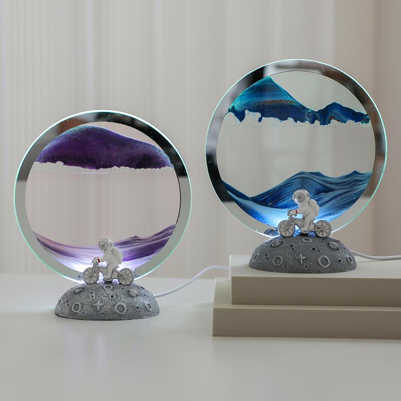3D动图流沙画宇航员小夜灯桌面摆件装饰品生日礼物送男生女生实用