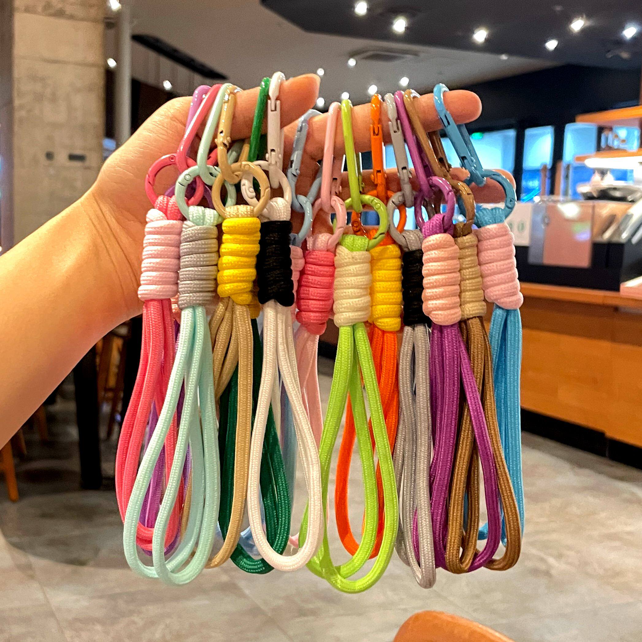 新款简约手机挂绳多巴胺编织钥匙扣汽车钥匙链挂绳保温水杯配件