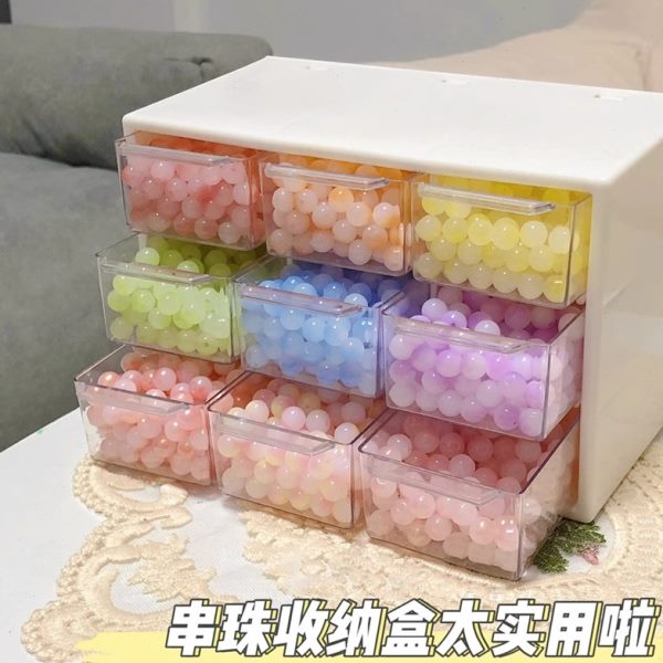 串珠米链子抽屉散整理收纳盒diy材料配件琉璃饰品手工分装透明塑