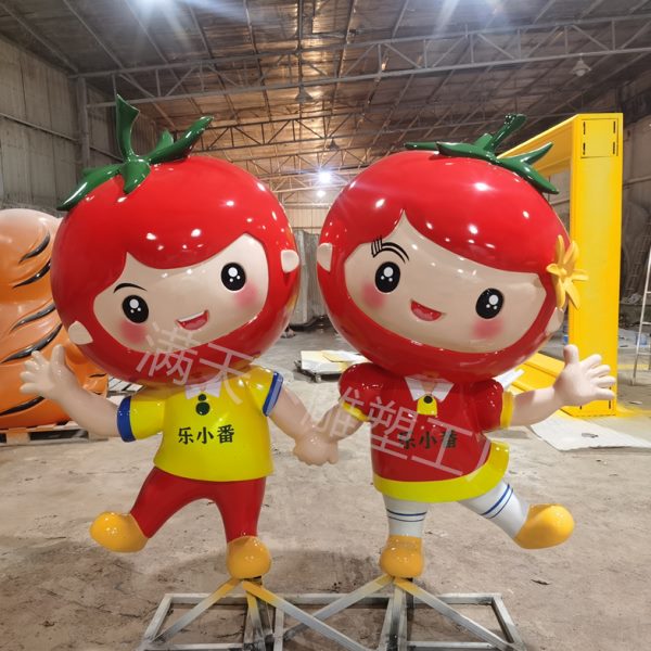 品玻璃钢场景纤维蔬玻璃摆件卡通人偶形小象农果企业西红柿雕塑观