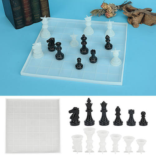 胖丫丫diy滴胶国际象棋国际跳棋棋盘棋子环氧树脂镜面硅胶模具跨