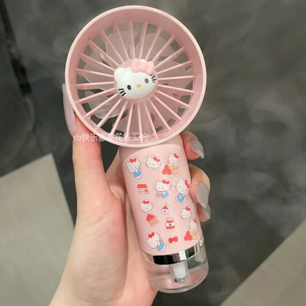 可爱kitty手持喷雾小风扇夏天制冷加湿器USB充电学生宿舍迷你风扇