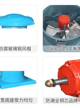 低噪声屋顶通风机 FBDWT-I-5 0.55KW 8000m3/h1O35pa 1450r/min