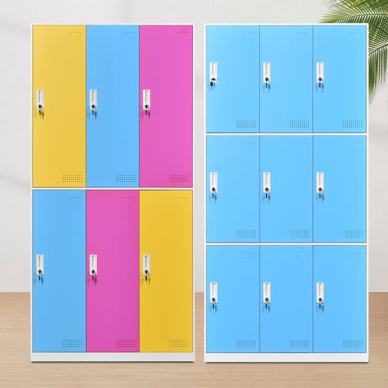 彩色员工更衣柜带感应锁置物柜浴室换衣柜子Q健身房收纳柜窄边