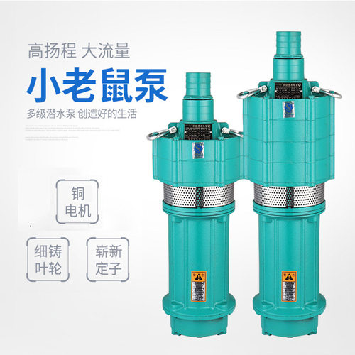 3方QD多级潜水泵 家用潜水泵高扬程清水泵10方大流量小老鼠抽水泵