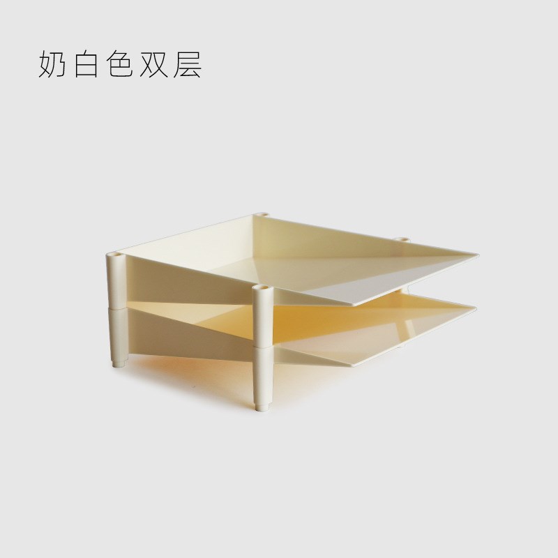 桌面可叠加收纳盒文具杂物a4纸凭证收纳办公室书桌文件多层置物架