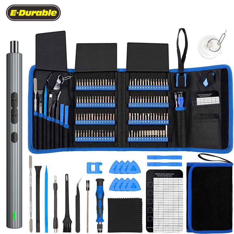 迷你144 件电动精密螺丝刀套装小功率无线充电电子维修工具套件包
