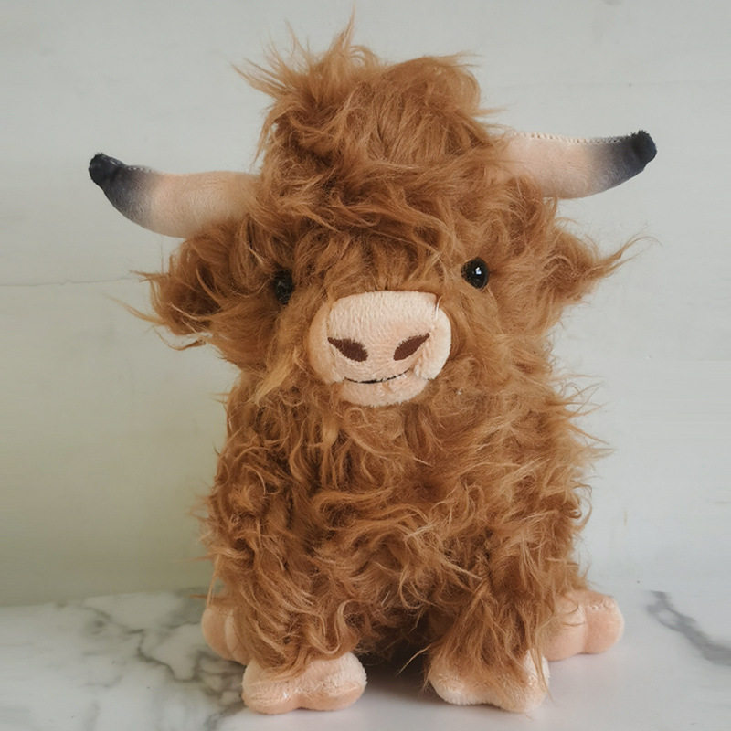 网红highland cow苏格兰高地牛毛绒玩具可爱仿真长毛牛公仔现货