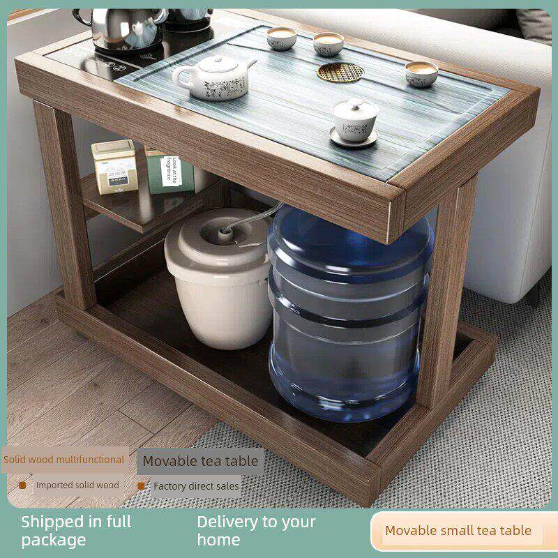 全实木沙发边柜可移动小茶车角几茶几阳台喝茶茶桌小型一体茶台