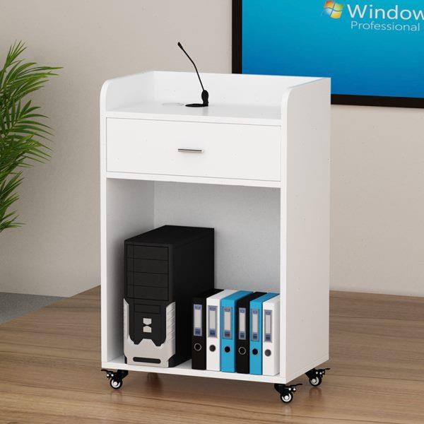 4s店接待台迎宾台售楼部酒店咨客台培训班用演讲台发言台白色桌子