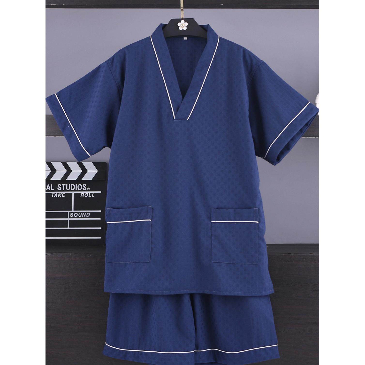 2023新款男女通用高档汗蒸服足疗按摩浴服家居睡衣服加大码浴裤服