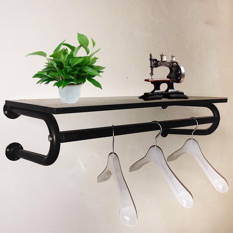 铁艺服装店展示架童装店挂衣架壁挂式复古侧挂带板女装店上墙货架