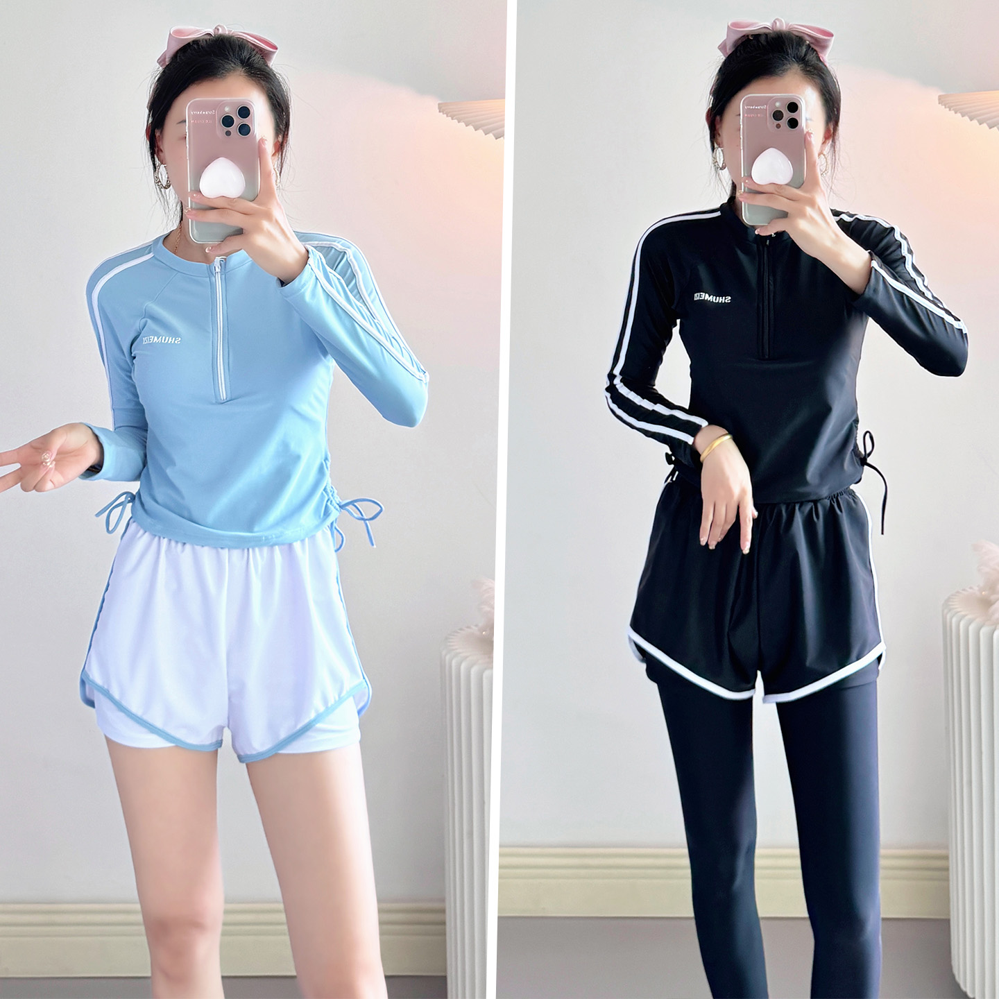 高级感泳衣女款分体长袖长裤2025新款保守遮肉潜水服防晒冲浪泳装
