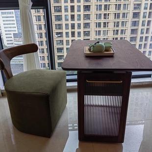 白蜡木茶桌禅意阳台实木茶台小户型家用泡茶桌椅胡桃木家具 新中式