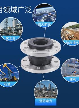 新品KXT(JGD)型可曲挠橡胶接头避震喉3J04不锈钢法兰橡胶软连接DN