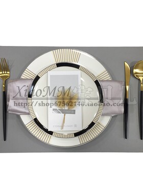 现代简约西餐盘套装样板房餐具摆台客厅餐桌摆Q件轻奢盘子桌面软