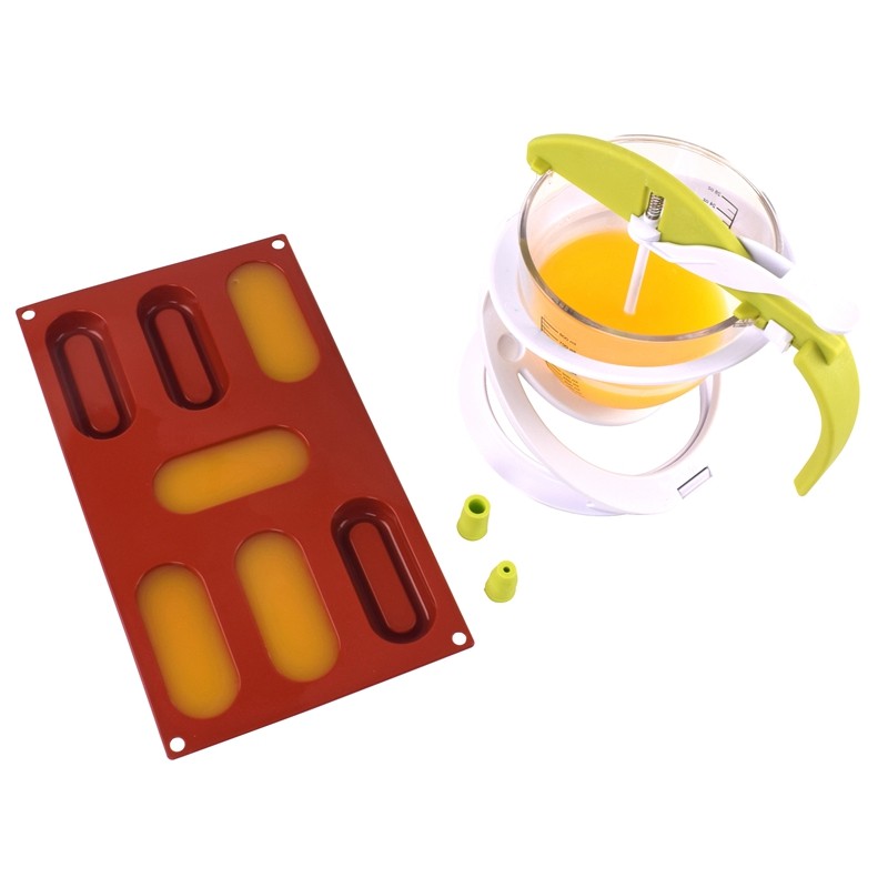 QZ-02 PC塑料 800ML带刻度容器 绿I色挤料器 巧克力填充器烘焙模