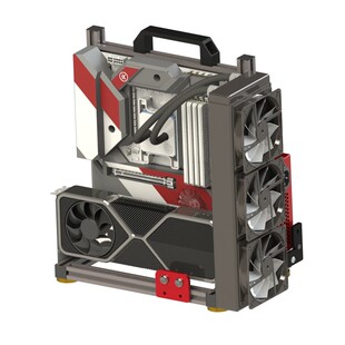 开放式机箱架个性ITX台式机水冷MATX铝合J金创意EATX大板全铝立式