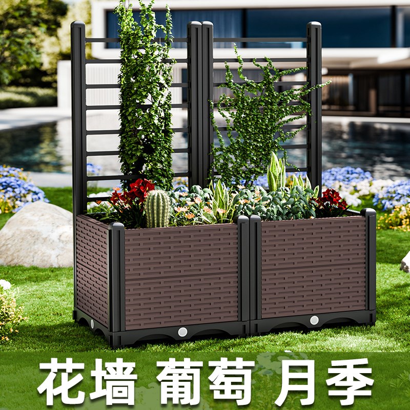 花架支撑杆种植箱爬藤架葡萄架x子庭院户外花箱园艺pvc植物固定架