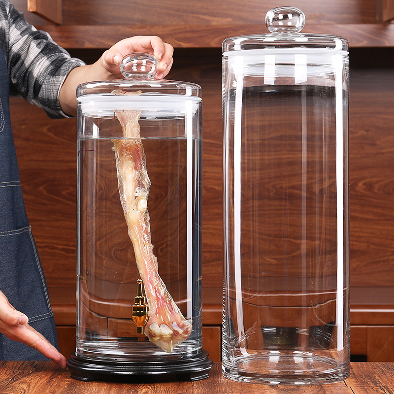 大口泡酒玻璃瓶人参鹿鞭酿酒缸带龙头G泡酒专用酒瓶密封酒坛泡酒