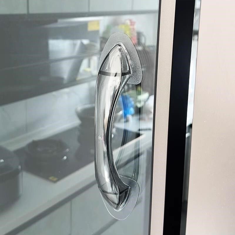 无冲孔门拉手阳台大推拉门辅助拉手浴室玻璃推拉门抽屉贴纸门拉手
