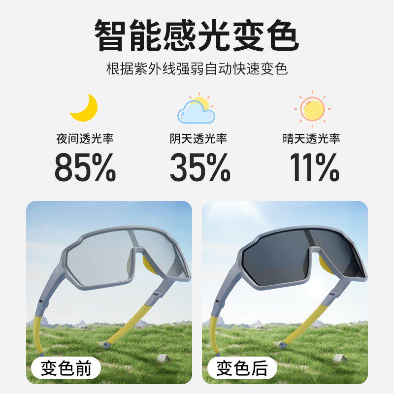 儿童骑行专用眼镜变色骑车跑步自行车日夜两用防风户外运动护目镜
