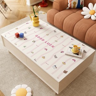 奶油风茶几桌垫防水防油免洗防烫餐桌布客厅轻奢高级感台面保护垫