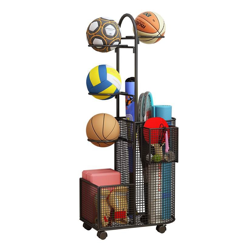 篮球收纳架家g用落地置物架玩具放球类运动健身器材瑜伽垫收纳筐