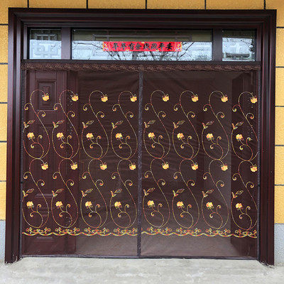 玻璃铝合金肯德基大门门帘店面透气夏季防蚊虫苍蝇纱门网磁性自吸