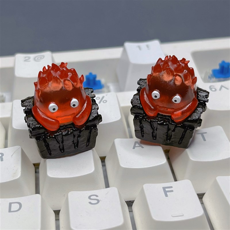 个性火焰键帽哈尔的移动城堡主题机械键盘M帽卡西法透光树脂键帽