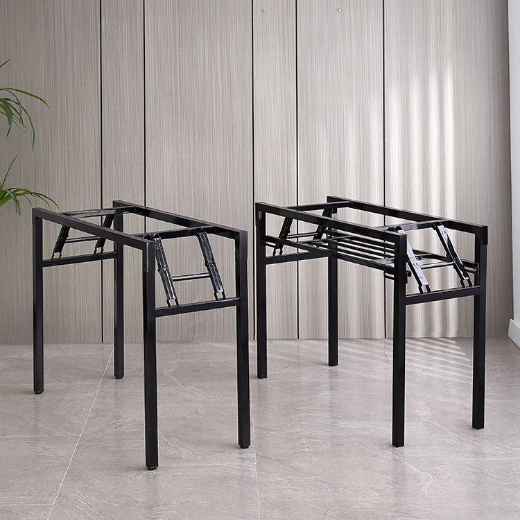 简易折叠桌架弹簧桌架白色桌腿单C层支架黑色桌脚双层可折叠办公