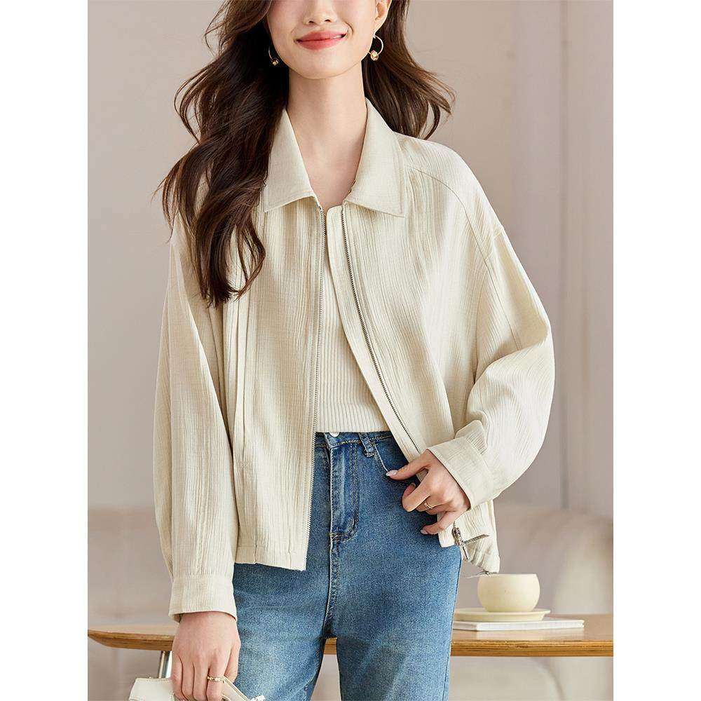 休闲外套女春秋季2025新款今年流行爆款女装超火翻领羊毛开衫短款