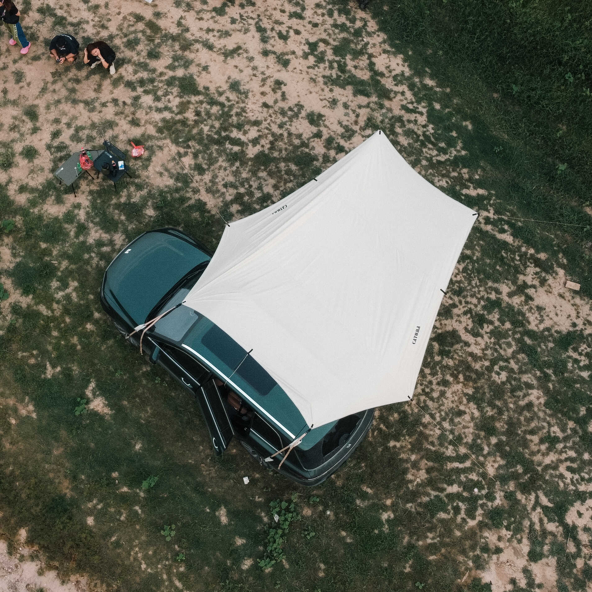 户外车边帐黑胶遮阳防晒棚露营侧帐越野车载自驾装备异型车边天幕