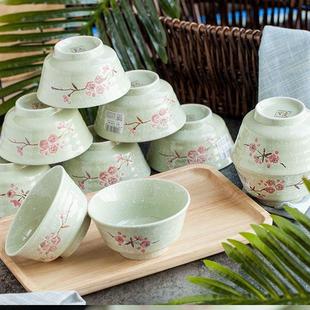 釉中彩名流4.5家用加厚田园风光可爱雪花米饭碗10装 徐州热卖 现货