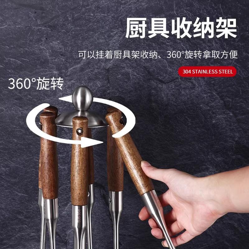 国kx厨房高端30knx4不锈钢锅铲炒菜套铲子家n用炊具汤勺子漏德装