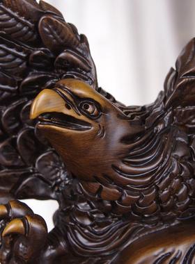 鹰实雕鹰摆件DZ2025\/大展宏图雄木手工艺品店铺公老司开业礼品办