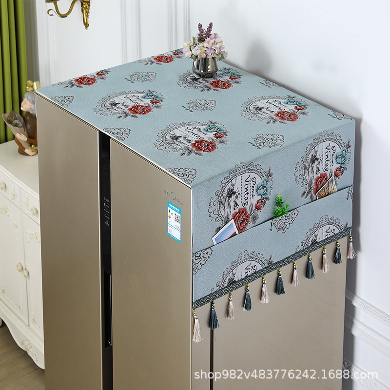 冰箱巾盖布单开门双开门冰箱防尘罩家用冰箱罩防尘布洗衣机盖巾