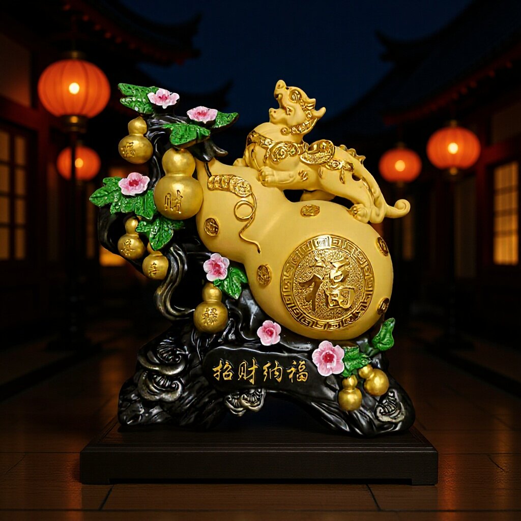 发财葫芦树脂工艺品酒柜摆件开业