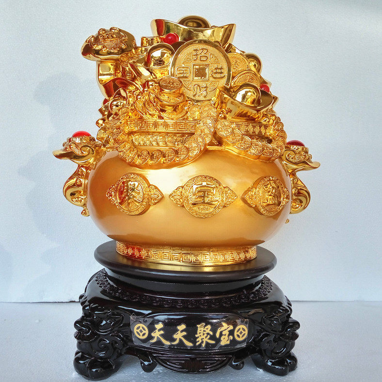 招财聚宝盆金色天天聚财树脂工艺