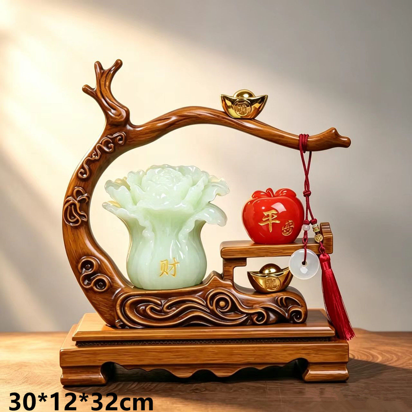 平安招财仿玉石雕刻摆件仿玉石工