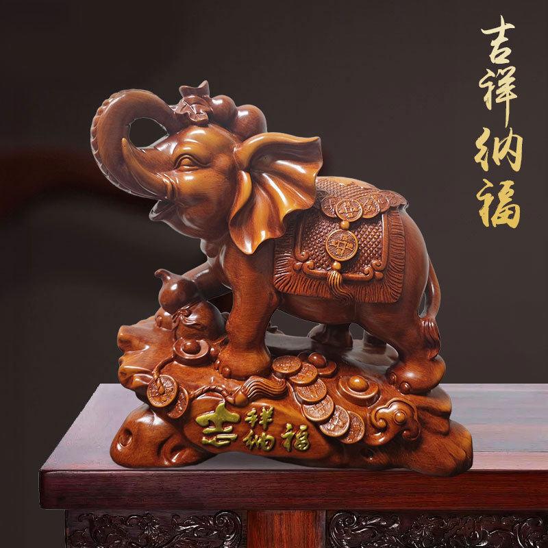 纳福象吉祥酒柜摆件高级感居家玄