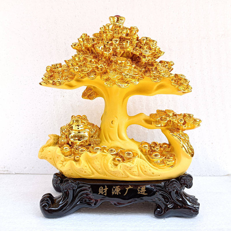 财源广进发财树摇钱树树脂工艺品