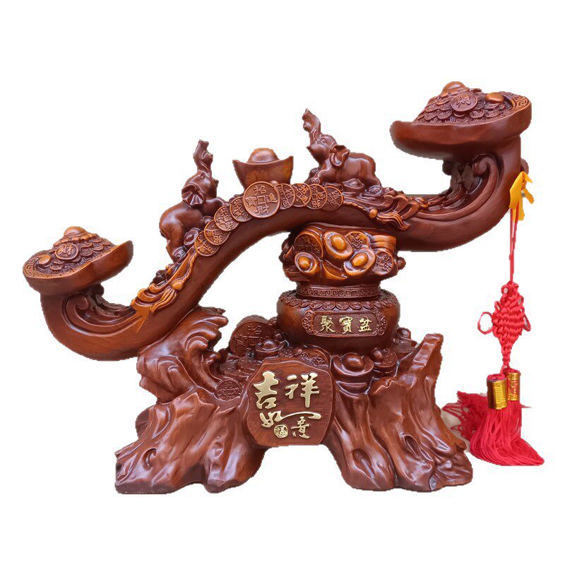 吉祥如意聚宝盆大象树脂工艺品酒