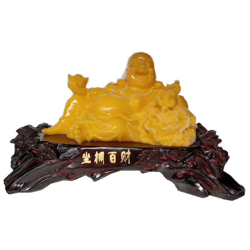 坐拥百财弥勒佛财源广进笑佛树脂