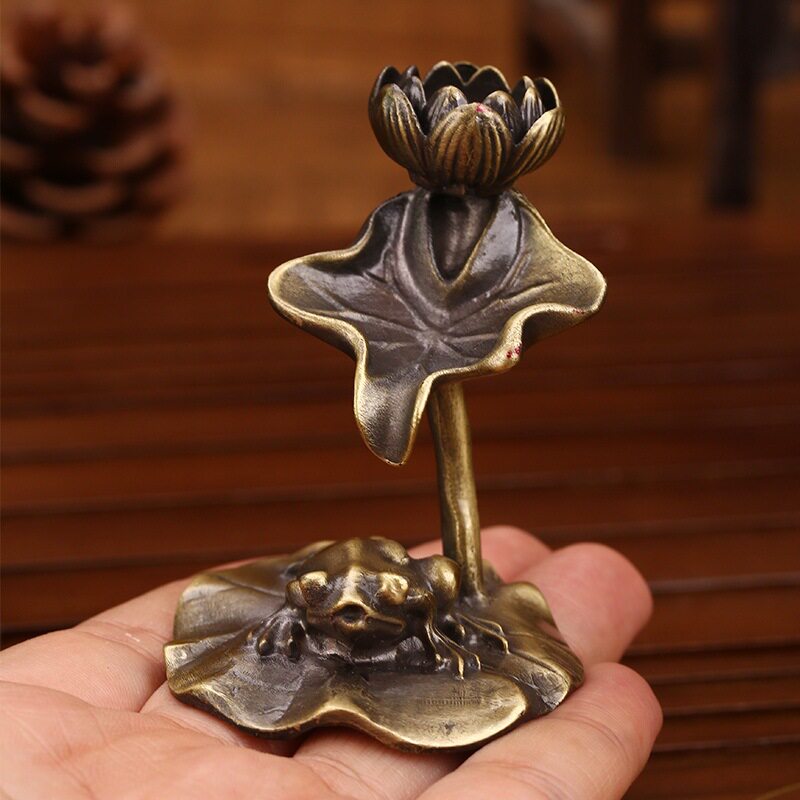 青蛙荷叶倒流合金摆设两用居家室