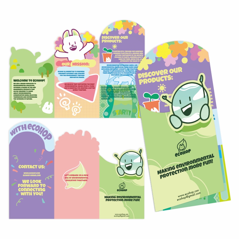 招生简章宣传f单设计印刷个性造型异形卡通三折页定制托儿所早教